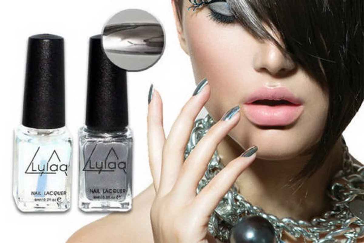 Модный комплект одежды из 2 шт./лот 6 мл эффект серебряного зеркала лак для ногтей