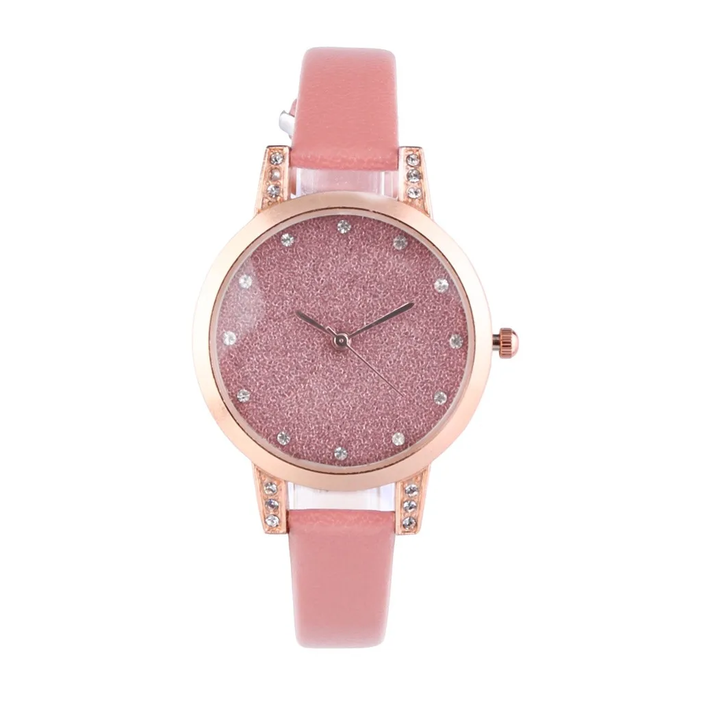 Темпераментные женские часы с кожаным ремнем Классические матовые 50 | Наручные