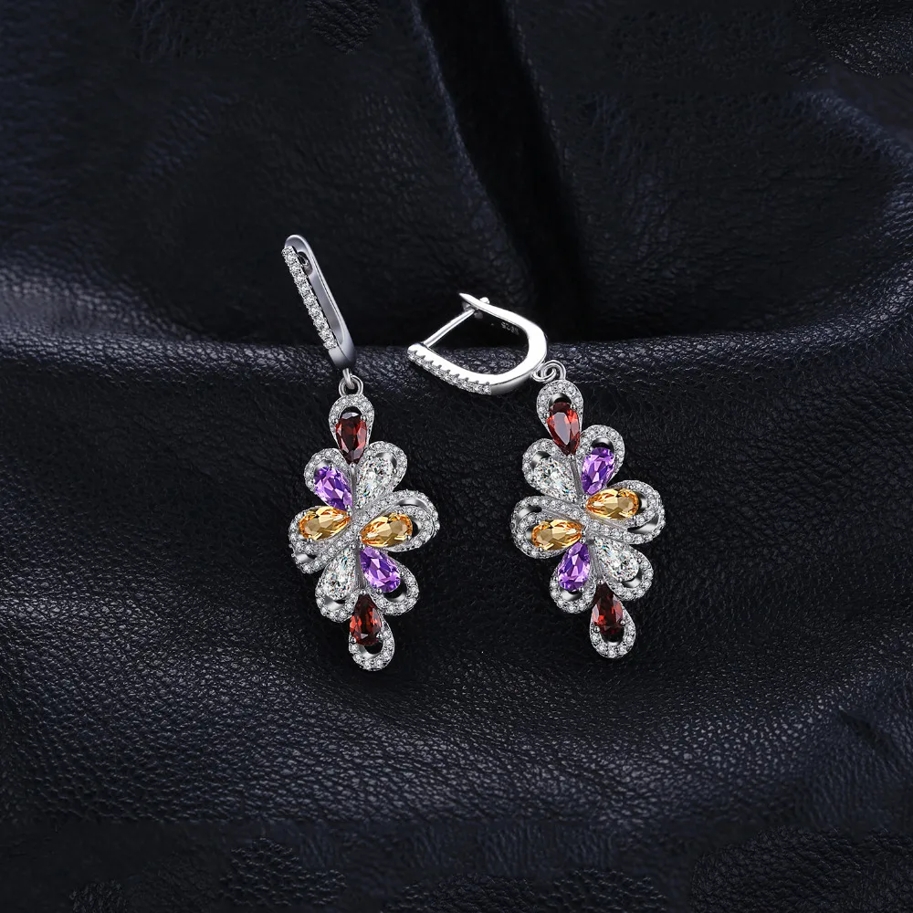 Jewelrypalace Роскошные 2.9ct груша Многоцветный Подлинная Аметист гранат цитрин зеленый