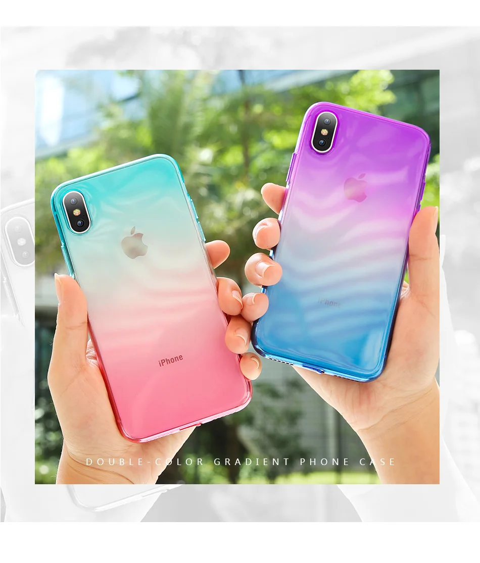 Рамочный чехол Gradien чехол для iPhone 11 чистый мягкий чехол для iPhone 7 Чехол для iPhone 11 Pro Max XR/XS Max/X 6/6 s/7/8 Plus Coque