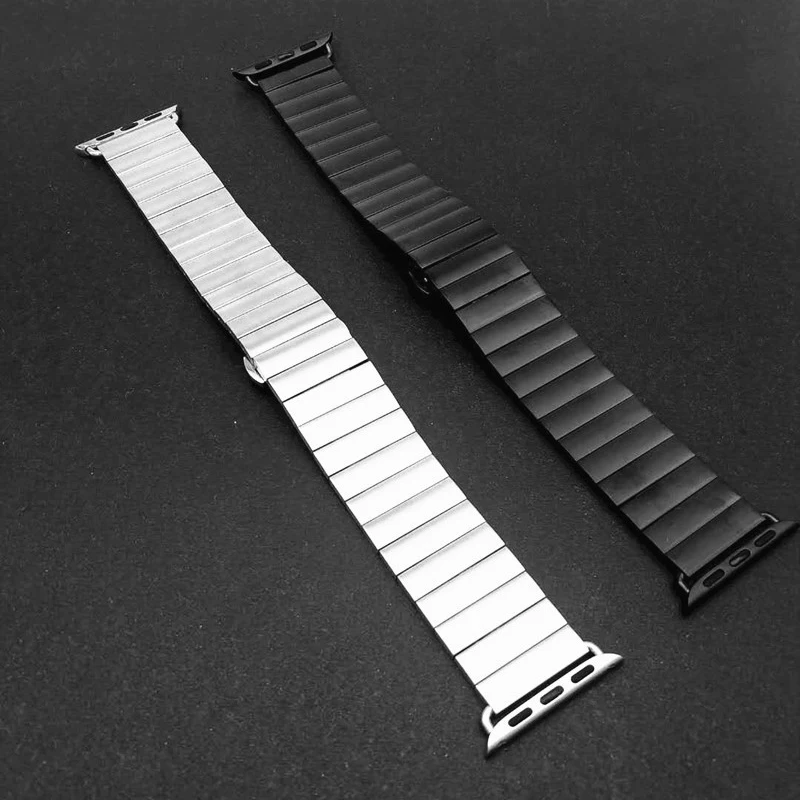 Luxury Stainless Steel Bracelet For Apple Watch 38mm 40mm 42mm 44mm Butterfly Buckle Steel Band For iWatch Series 3 4 5 6 Strap