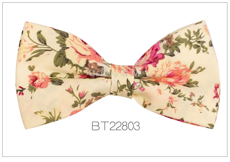 BT22803 Костюмы, хлопчатобумажные галстуки-бабочки для мужчин, модные регулируемые цветочные галстуки-бабочки для свадебной вечеринки, жениха, бабочки для взрослых, повседневные галстуки-бабочки - Цвет: BT22803