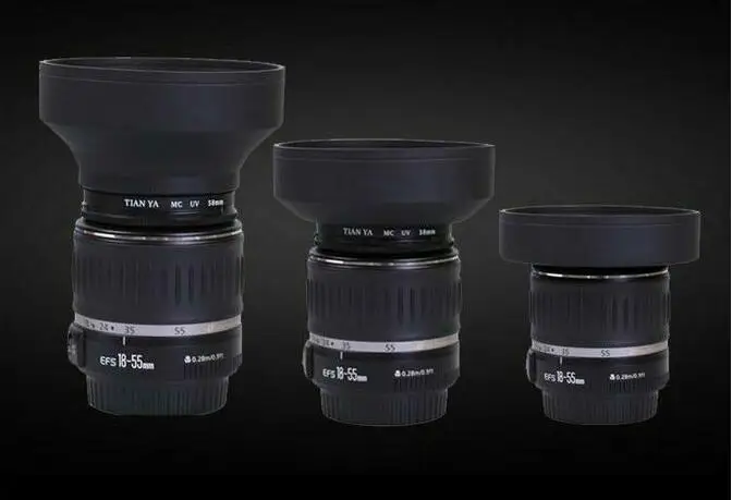 52 мм 3 в 1 ступенчатая Складная Резиновая бленда для объектива Nikon Canon