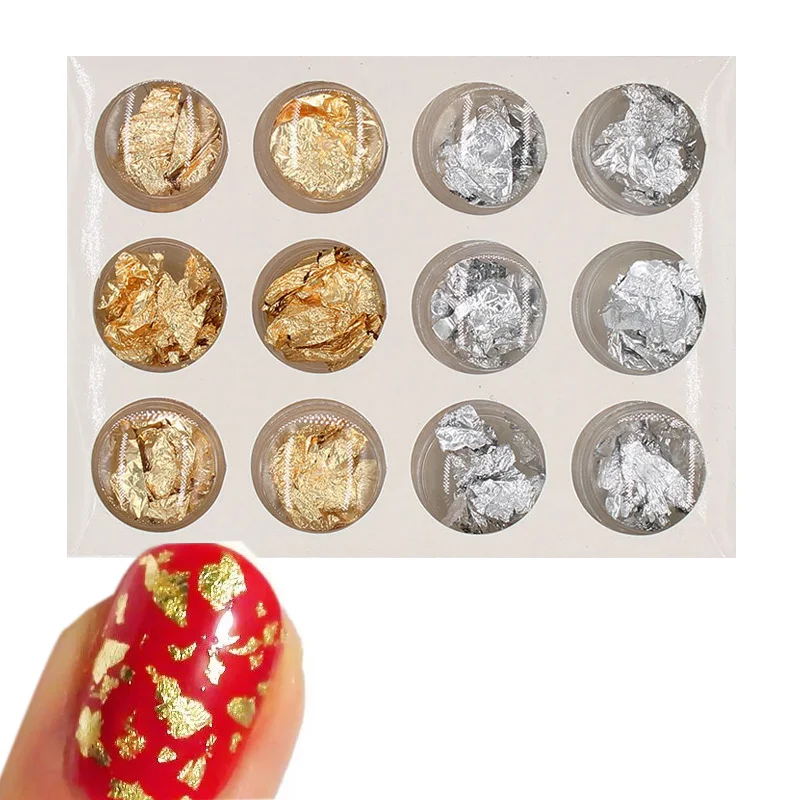 12 коробок/набор блестящие разноцветные наклейки для ногтей|Стикеры и наклейки| |