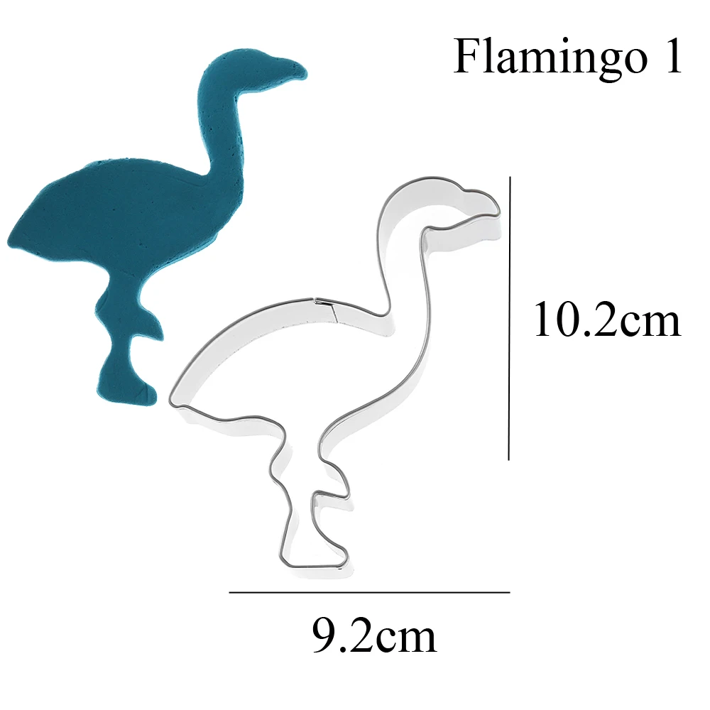 Flamingo 1 1 шт. милый Фламинго Ананас Стиль нержавеющая сталь Форма для выпечки для печенья ножи, выпечка плесень DIY Кухня хлебопекарный инструмент - Цвет: Flamingo 1