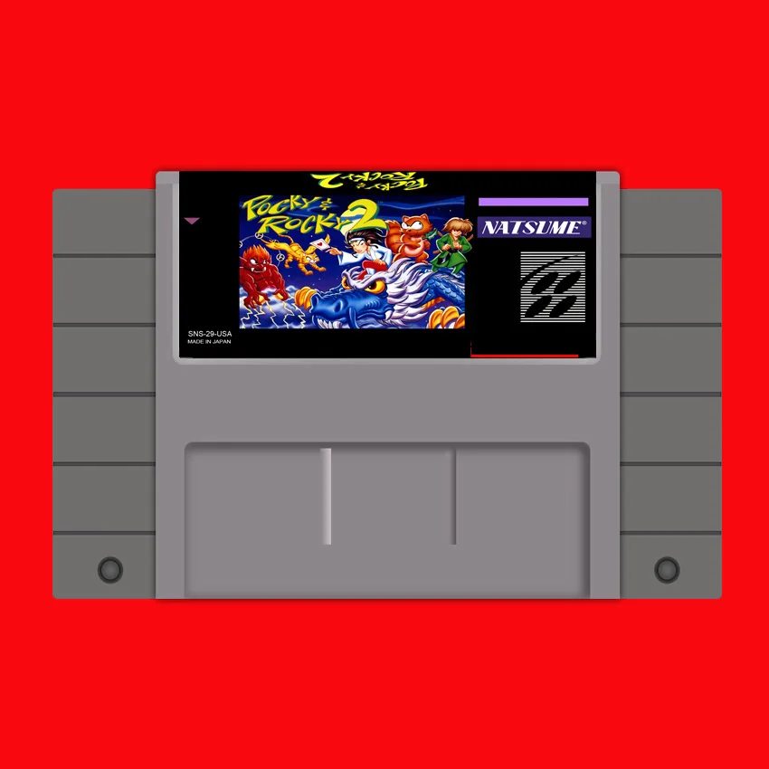 Pocky rocky 2 16 бит большой серый карточная игра для США NTSC игры|16 bit|16 bit game cardbit card |