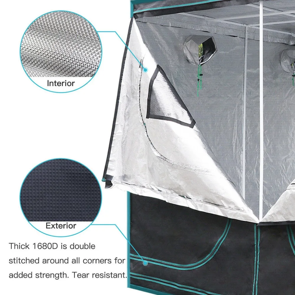 MarsHydro 240x120x200 см(96 ''x 48'' x 80 '') Крытый тент для выращивания гидропоники зеленый номер коробка 100 отражающий Майларовый Серебряный Темный