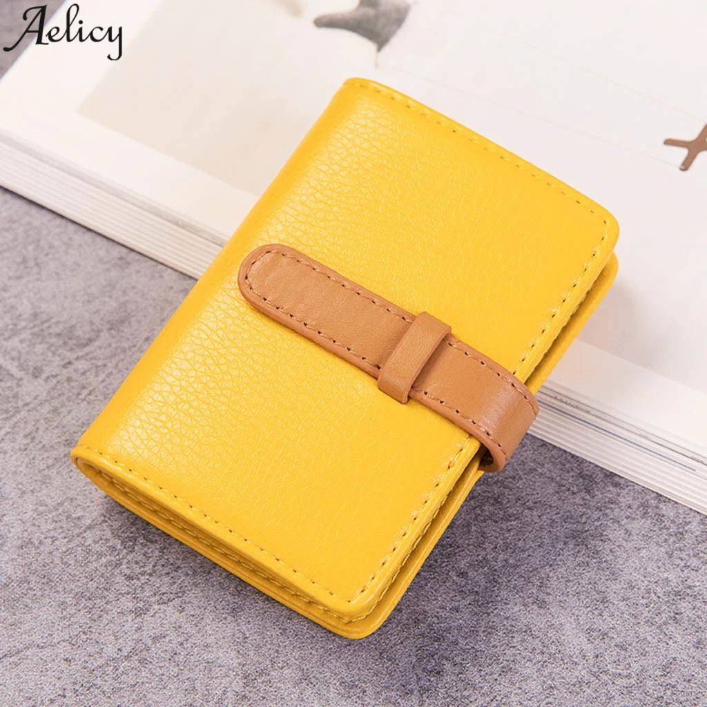 Aelicy унисекс простой чехол для карт однотонный мягкий кожаный держатель