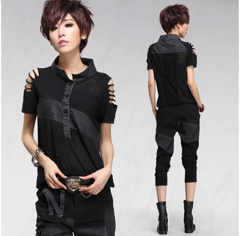 Женские свободные топы больших размеров с вышивкой из газовой ткани открытыми