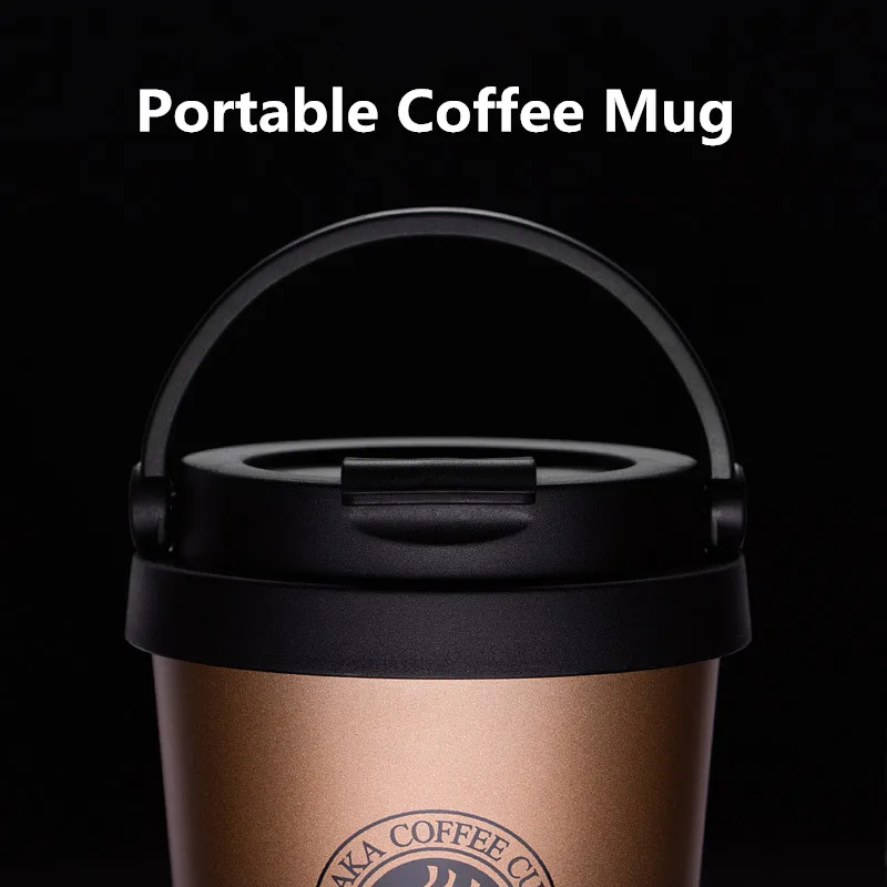 Couple 500ml Portable Travel Coffee Mugs Insulated 304 Stainless Steel sports Cup For Tea Milk Tumbler Breakfast Leakproof cup | Дом и сад