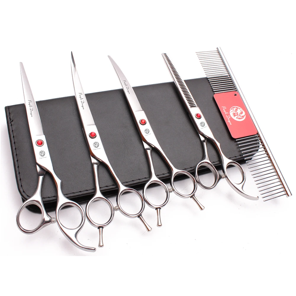 7 &quotнержавеющая блестящая расческа фиолетового дракона набор для груминга