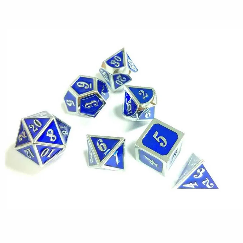 7 шт./компл. из цинка кубики сплава геометрические кости D4 D20 многогранные