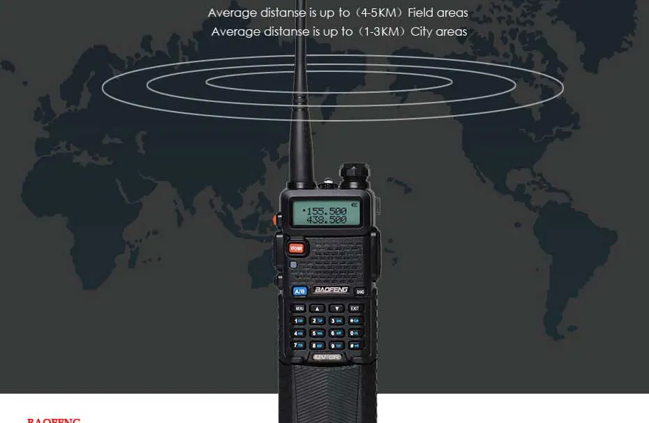 Baofeng UV-5R Двухдиапазонная рация VHF& UHF132-174MHz/400-520MH с аккумулятором 3800mAh UV 5R 5W передатчик двухстороннее радио