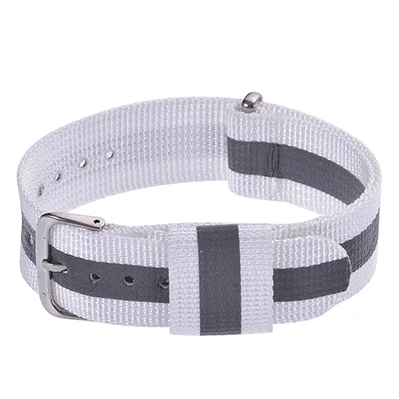 Reflective Nylon Strap Nato Strap Fabric Nylon Watchband Buckle Belt for 007 James Bond Watch Bands Colorful Rainbow - Band Color: white