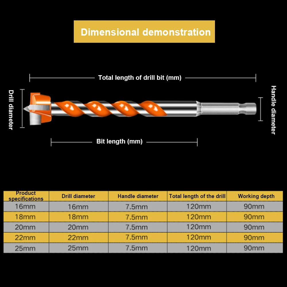 Инструменты для электродрели Открыватель отверстий из вольфрамовой стали 16 мм 18