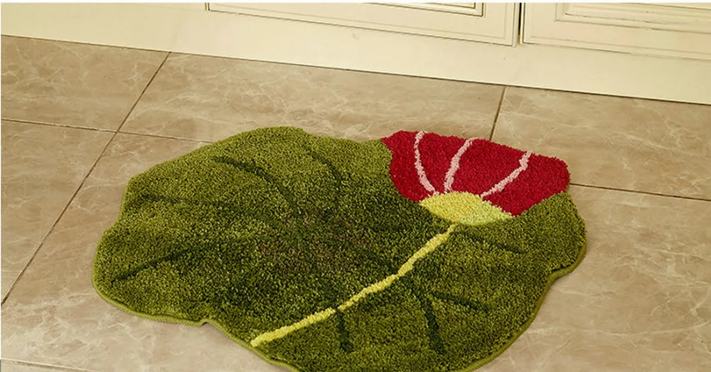 NiceRug бесплатная доставка милая зеленая микрофибра нескользящий коврик для