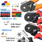 HSC8 10S 0,25-10 мм2 23-7AWG Обжимные Щипцы HSC8 6-4A HSC8 6-6 мини плоскогубцы с круглым носом с трубчатыми игольчатыми клеммами коробка ручных инструментов
