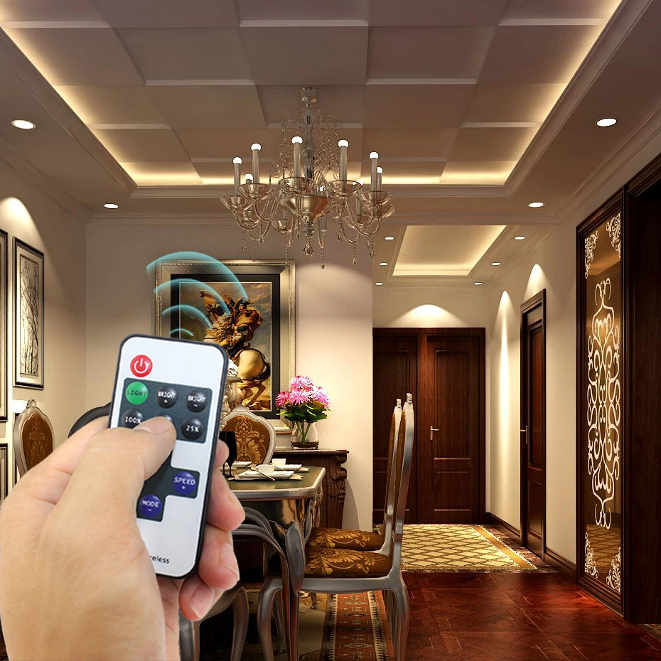 

Flexible 5M LED Strip Light Dimmable With Remoter Control 4040 SMD LED Tape For Under Cabinet Kitchen Light Decoration Lighting