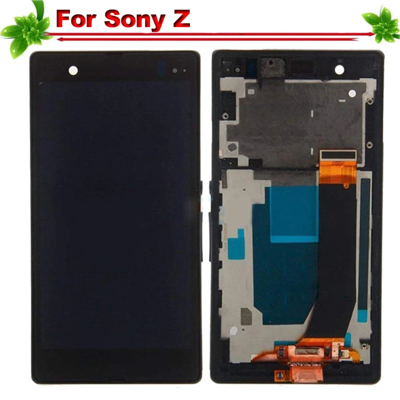 for Sony Xperia Z LCD Display Touch Screen Full Assembly Replacement With Frame SONY L36h L36i C6606 C6603 C6602 C6601 | Мобильные