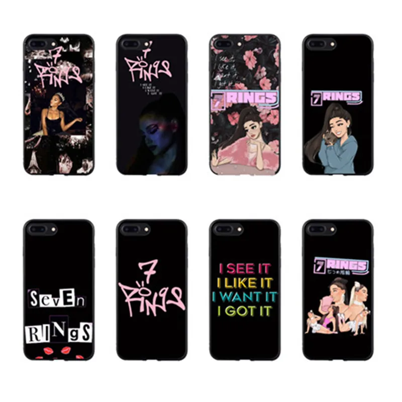 7 колец Thank U seguinte Ariana grande macio cores doces caso de telefone para Для iPhone 11 11PROMAX 6s 7 8 plus x XS XR XSMAX