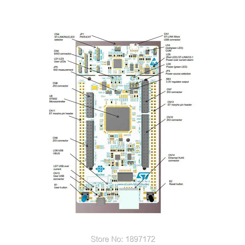 STM32F207ZG официальная демонстрационная плата макетная с нуклео для дева STM32F207ZG|demo