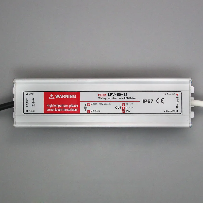 

LED Driver Power Supply Lighting Transformer Waterproof IP67 Input AC170-250V DC 24V 50W Adapter for LED Strip LD504