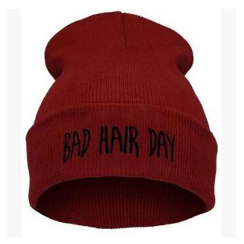 10 Шапочка Bad Hair Day Beanie шапка женский из смеси хлопка с буквенным принтом вязаная зимняя шапка хип-хоп шапки кепки s дешево - Цвет: 10