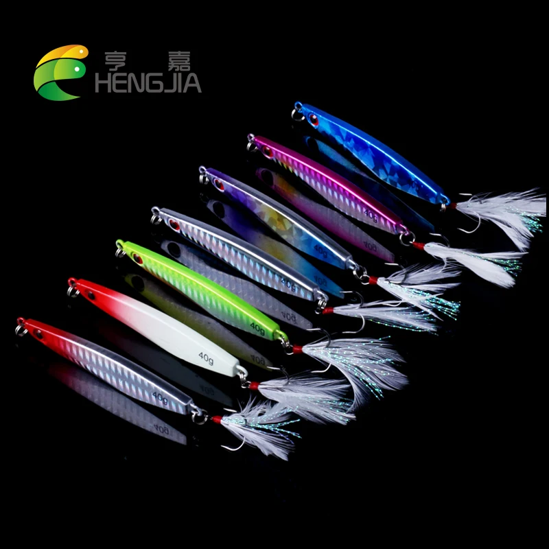 

HENGJIA 7PCS 40G hard metal lead fishing lures artificial wobbler jig baits sea sinking lures pesca fishing tackles