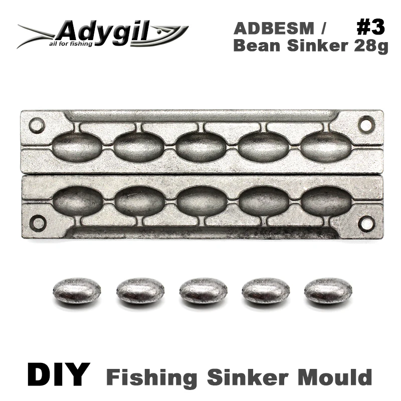 Adygil DIY рыболовные бобы грузила прессформы ADBESM/#3 грузило 28 г 5 полостей|Рыболовные