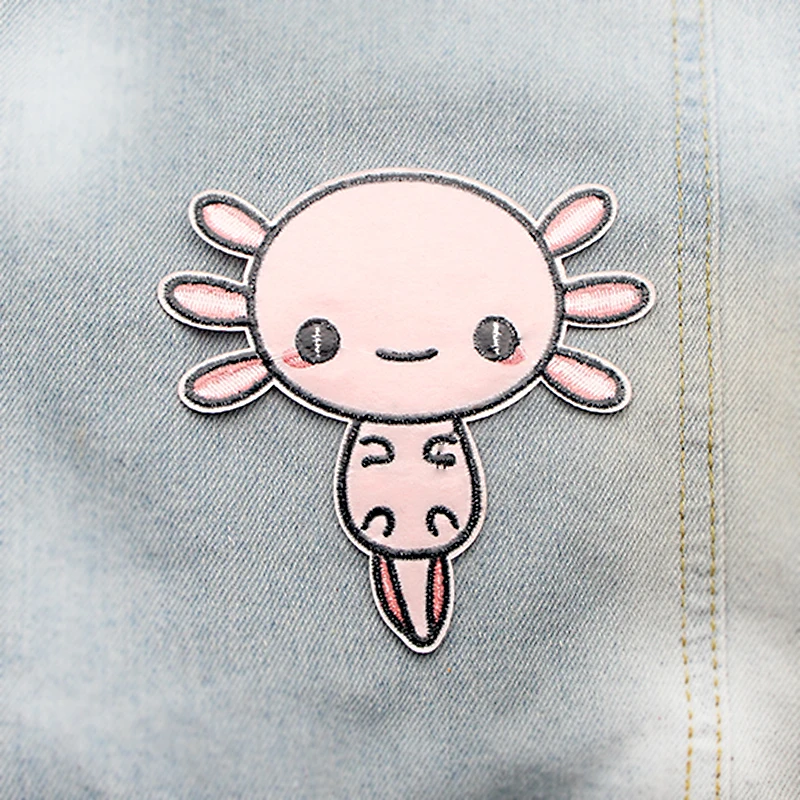 Happy Axolotl Милая аппликация патч ручной работы Железный на обуви сумка рубашка одежда для девочек аксессуары наклейки вышитые значки E0565