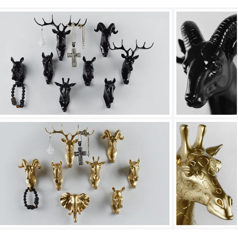 Резиновая голова оленя настенные крючки для животных декоративная стойка одежды