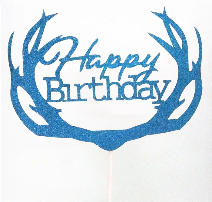 Cake Flag Cupcake Toppers Birthday Party Decorations Kids Cake Topper Happy Birthday Cupcake Toppers Birthday Party Supplies - Цвет: Blue9