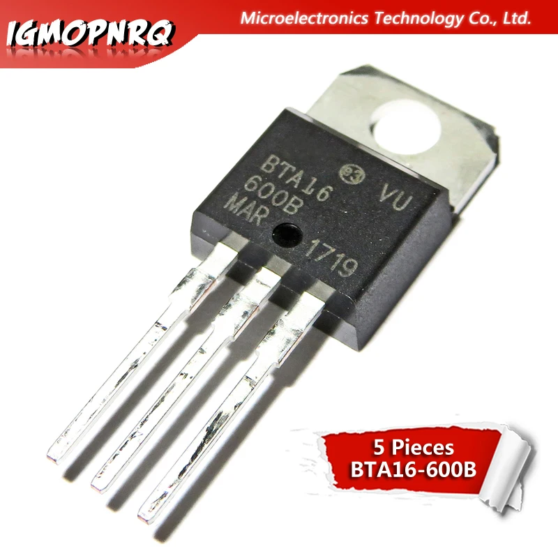 5 шт., оригинальные Триаки BTA16 на 16 ампер, 600 В TO-220, для BTA16-600B, BTA16