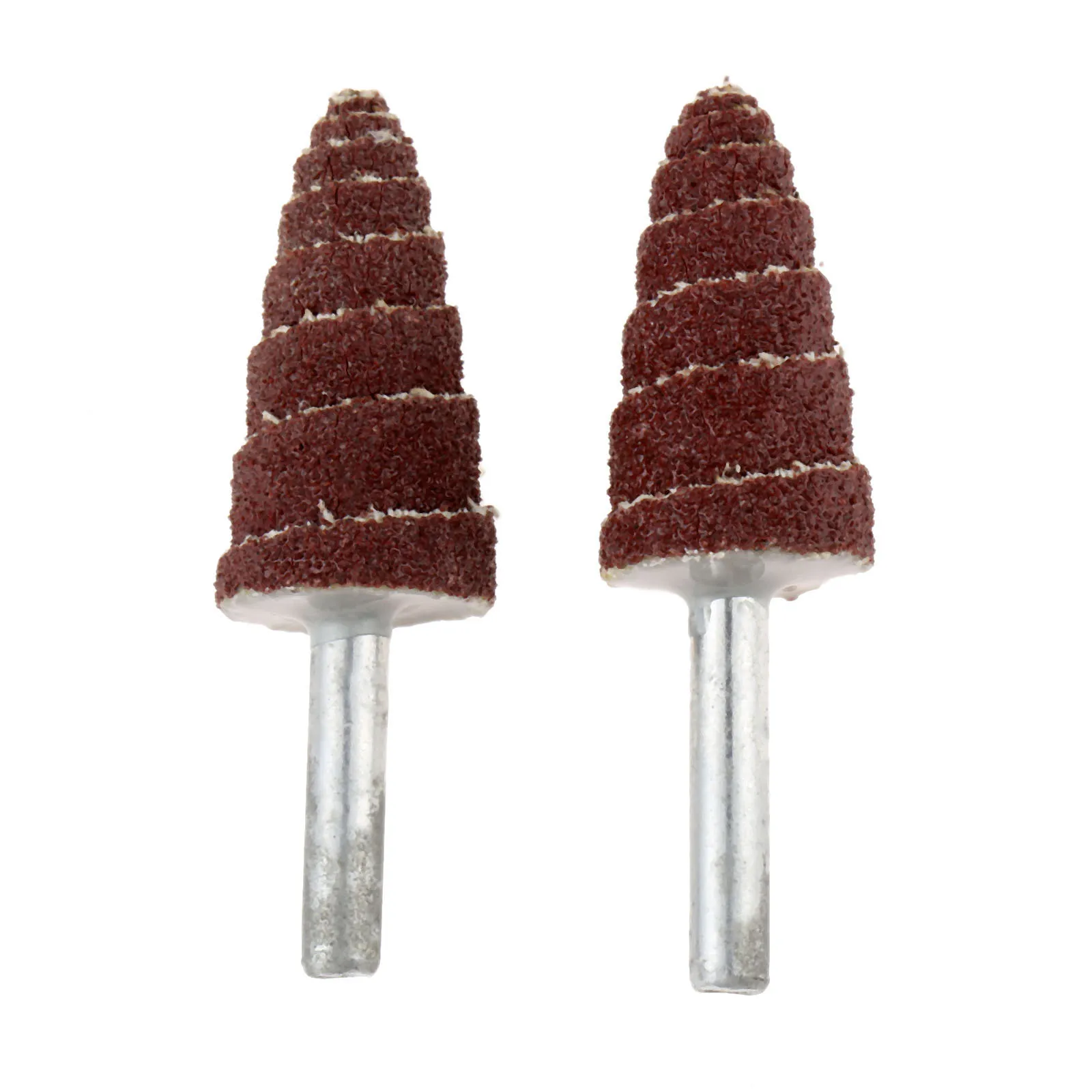 DRELD 2 Pcs 80# Tapered Cone Grinding Head Sandpaper Flap Wheels Polishing Sanding Tools for Drill Dremel Accessories 6mm Shank - Цвет: 20mm