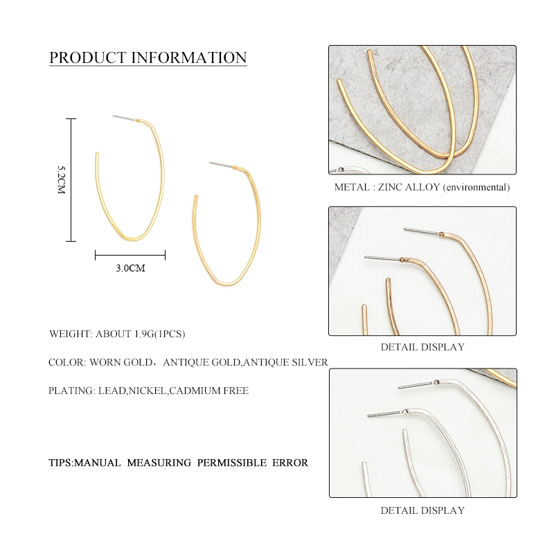 Женские Новые простые из цинкового сплава с геометрическим рисунком висячие