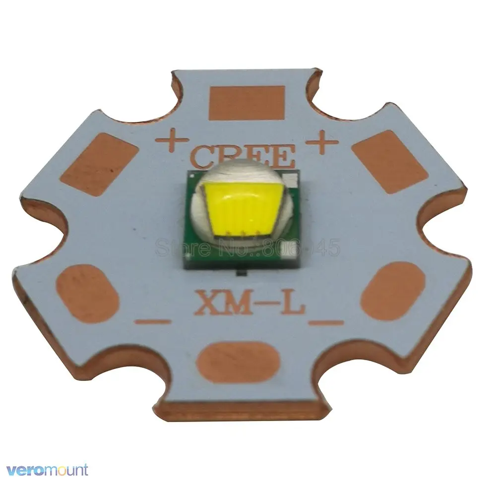 Cree XLamp XML XM-L T6 10 Вт Холодный белый, нейтральный белый, теплый белый высокой мощности Светодиодный светильник излучатель диод на 16 мм или 20 мм Медь PCB