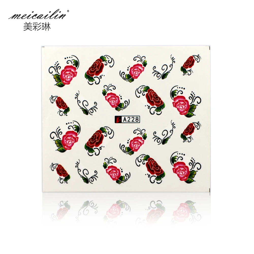 50 листов наклейки для ногтей с водяными знаками смешанные цветы Мультяшные