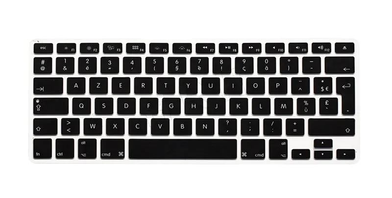 Black HRH Горячая AZERTY мягкий французский силиконовый чехол для клавиатуры для Mac Book Air Pro 13 1" 17" с дисплеем retina Версия ЕС - Цвет: Black