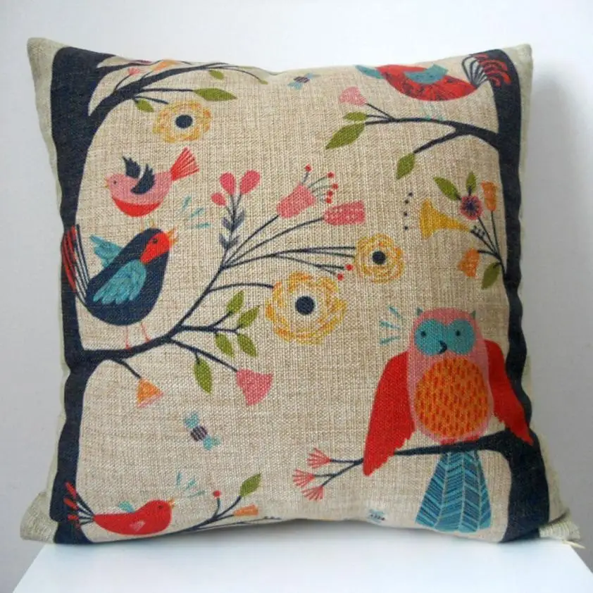 Новый качественный Ретро Чехол на диван-кровать с милыми птицами дереве 2017