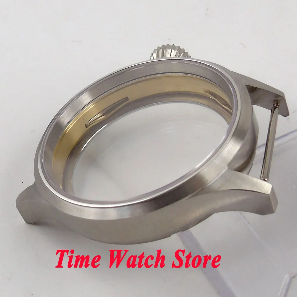 Матовый чехол для часов corgтело 43 мм сапфировое стекло большая корона нержавеющая