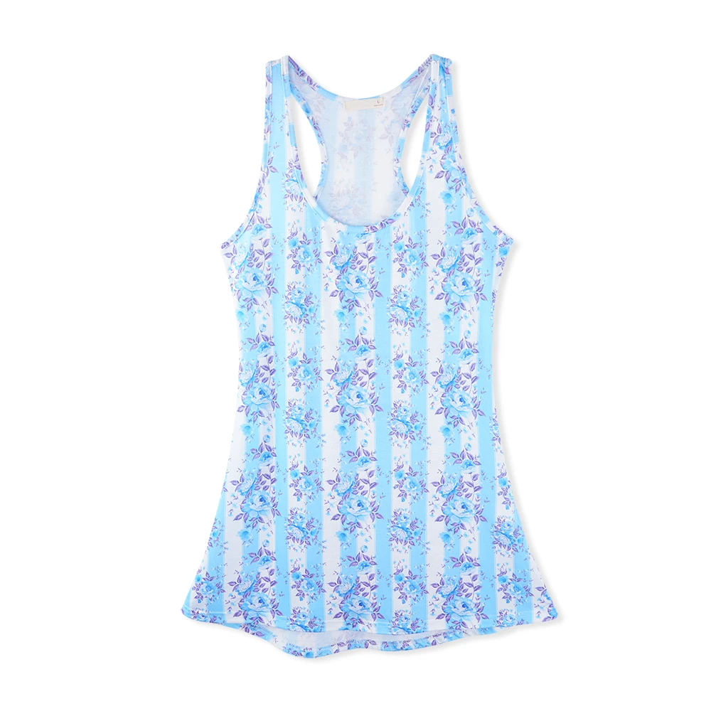 

Summer Sleepwear Night Dress Women Robes NightgownS Home Clothes 2019 Floral Print Sleeveless O-Neck Ladies Sleep Dress