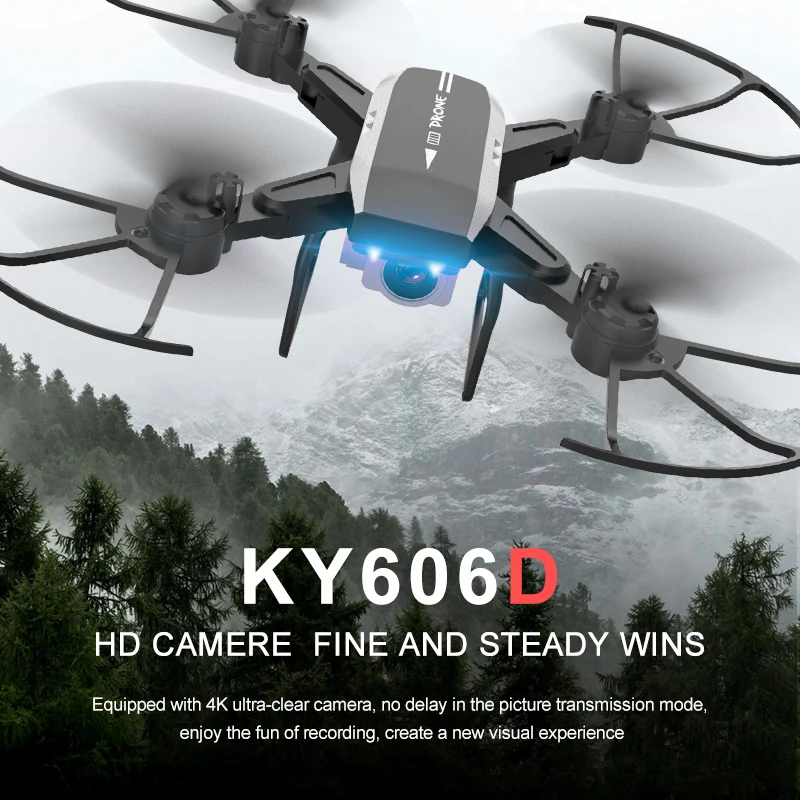 

XKY KY606D 2.4Ghz RC Fold Drone Selfie Drone Wifi FPV 4K HD Camera Altitude Hold & Headless Mode RC Quadcopter Drone-20 min Fly