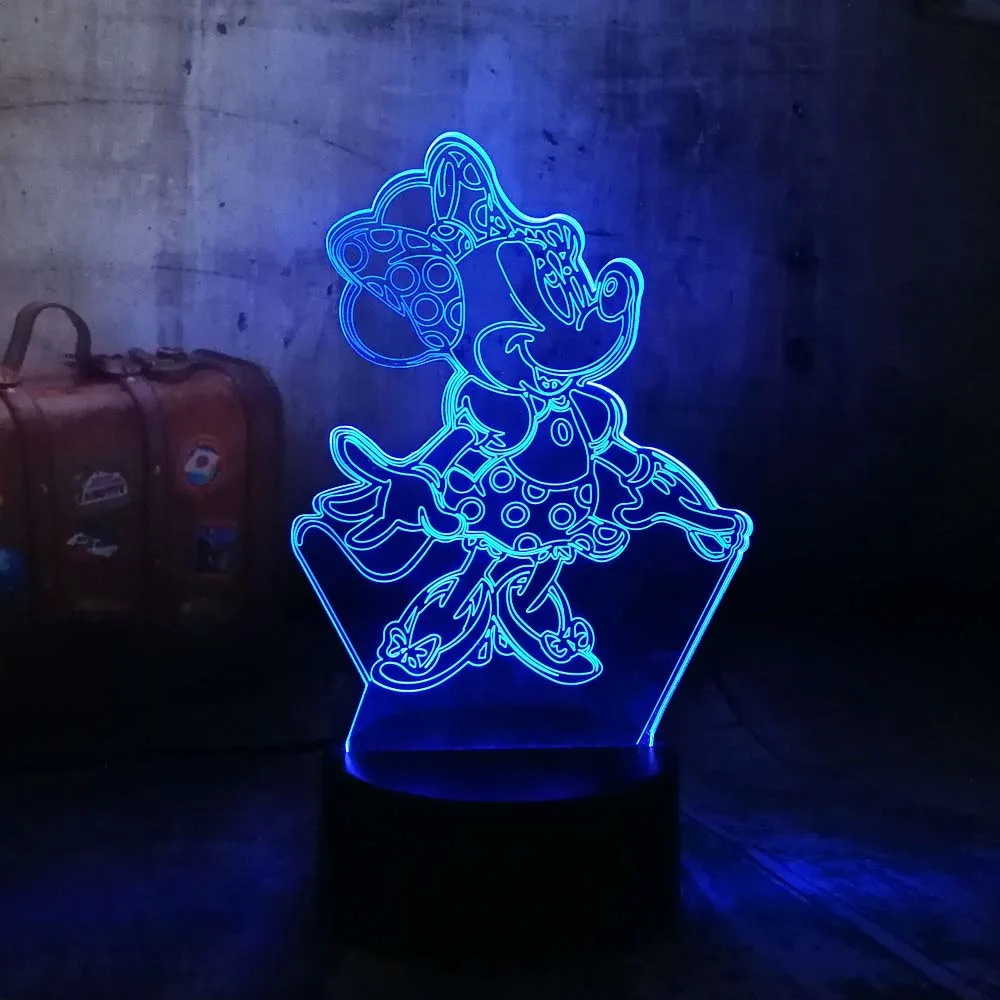 Новый 3D с мультипликационными красивыми юбка для девочек милым рисунком Минни