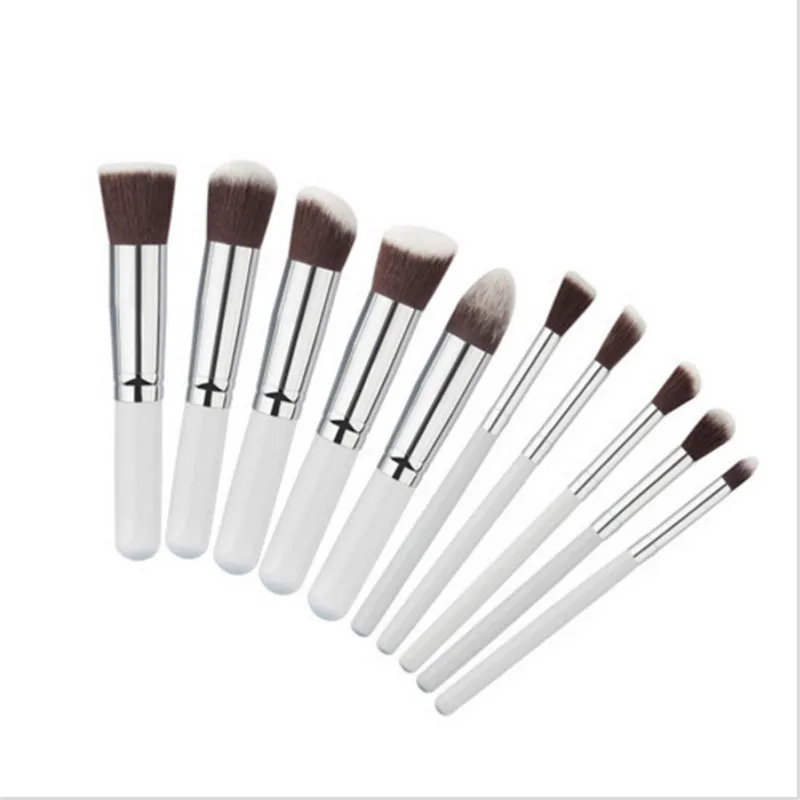 Набор кистей для макияжа серебристого/золотистого цветов 10 шт.|makeup brush set|brush setmakeup