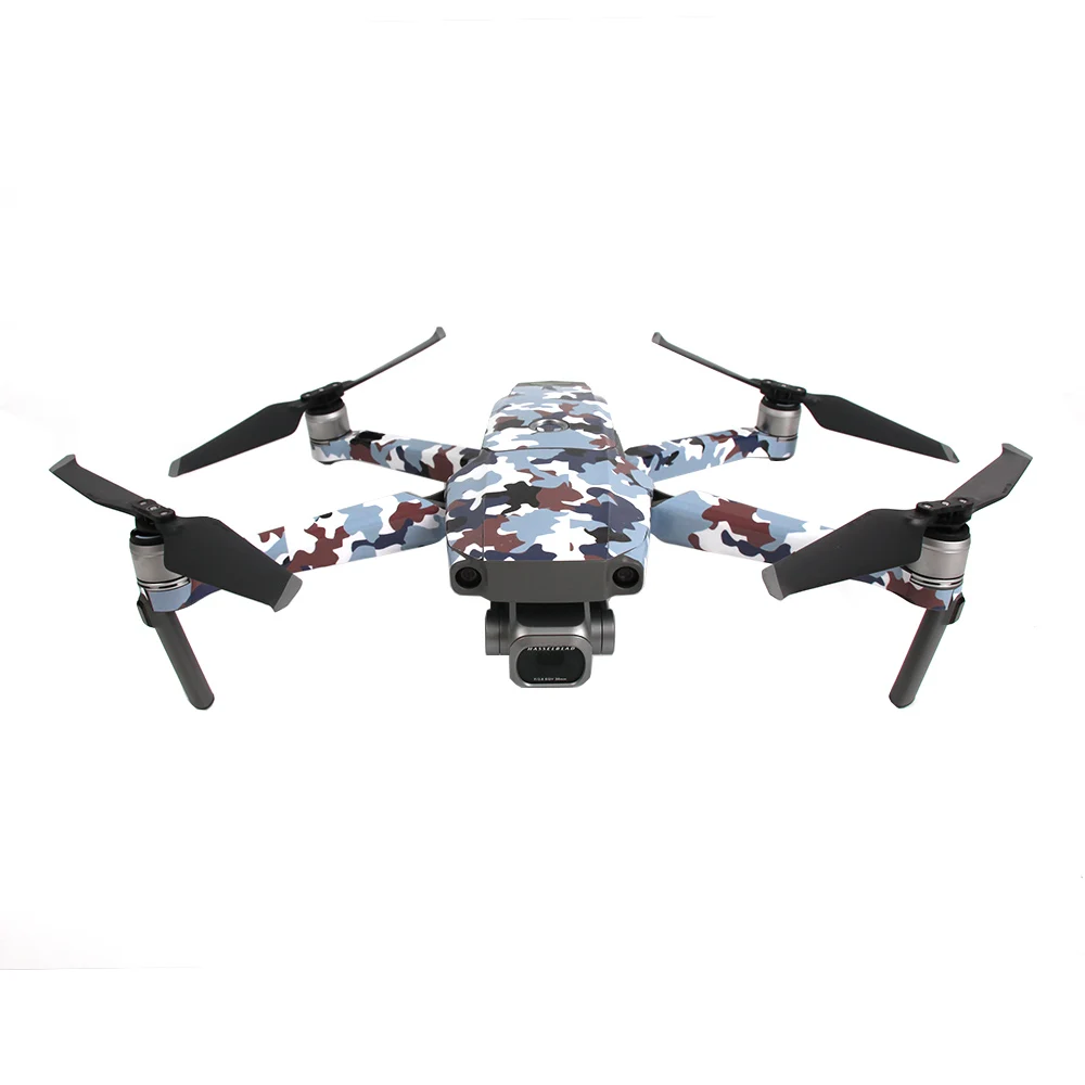 Синий камуфляж ПВХ наклейка на кожу для DJI Mavic 2 Pro и Zoom Дрон корпус + пульты