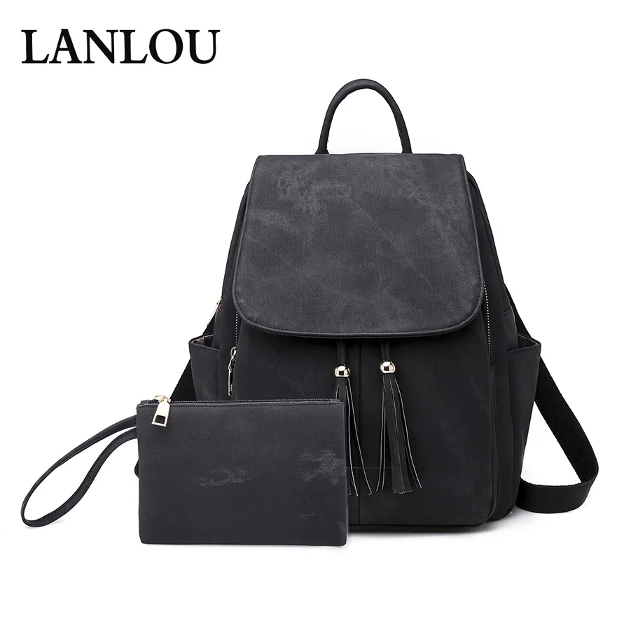 LANLOU брендовый популярный женский рюкзак Новая повседневная дорожная сумка с