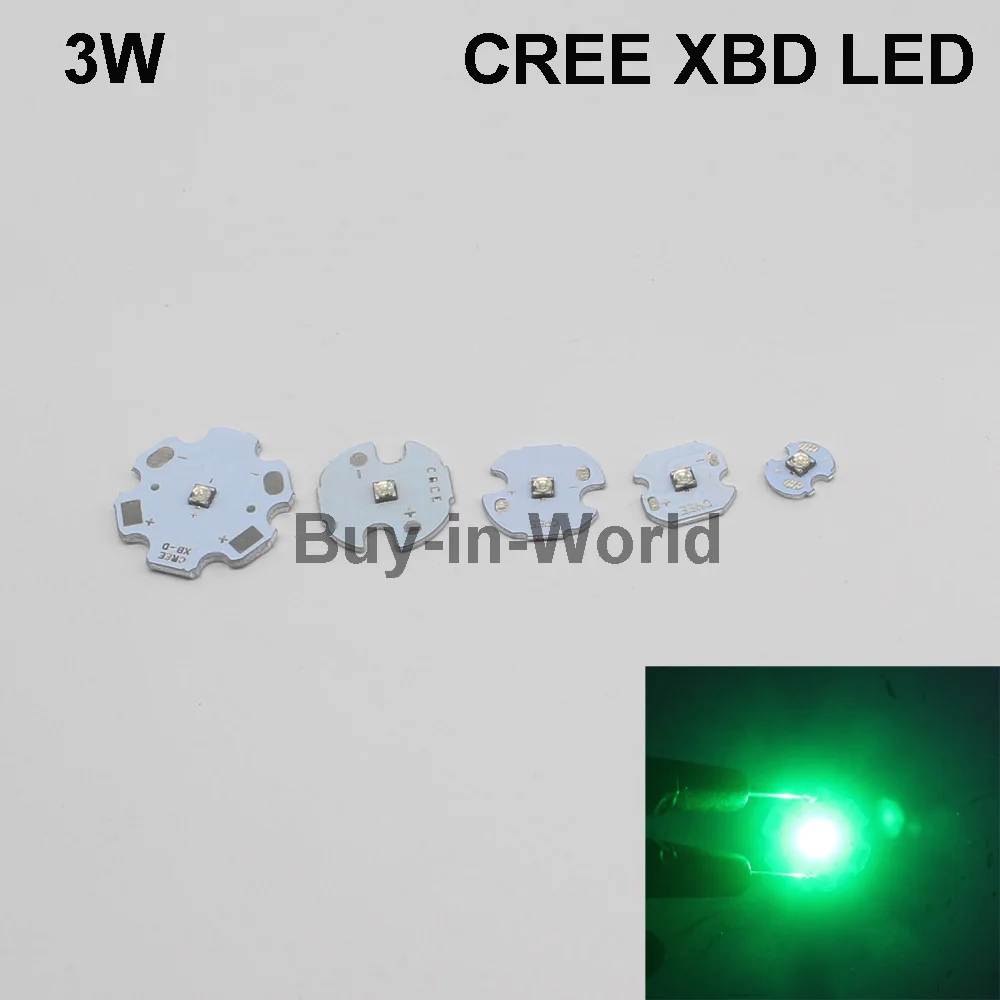 Светодиодный чип Cree XBD 1 шт. высокой мощности 3 Вт зеленый цвет 520 525nm 8/12/14/16/20 мм