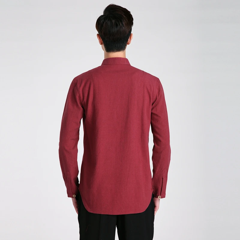 Шанхай история с длинным рукавом Тан костюм Китайский кунг фу Рубашка Мандарин