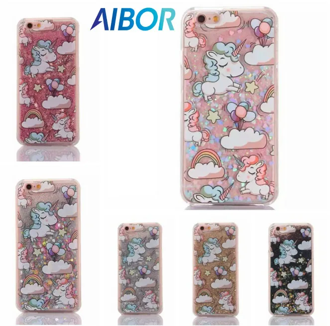 Единорог чехол в виде лошади динамический Палетка с блеском звезды вода Жидкий