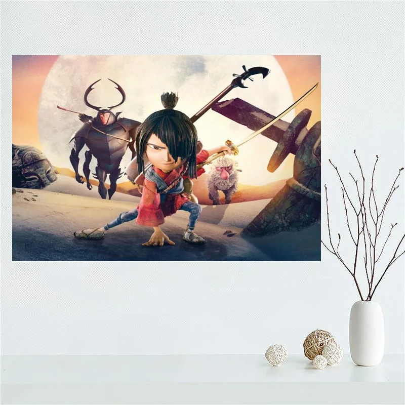 Изготовленный На Заказ Kubo и двумя струнами из плотной ткани плакат настенный